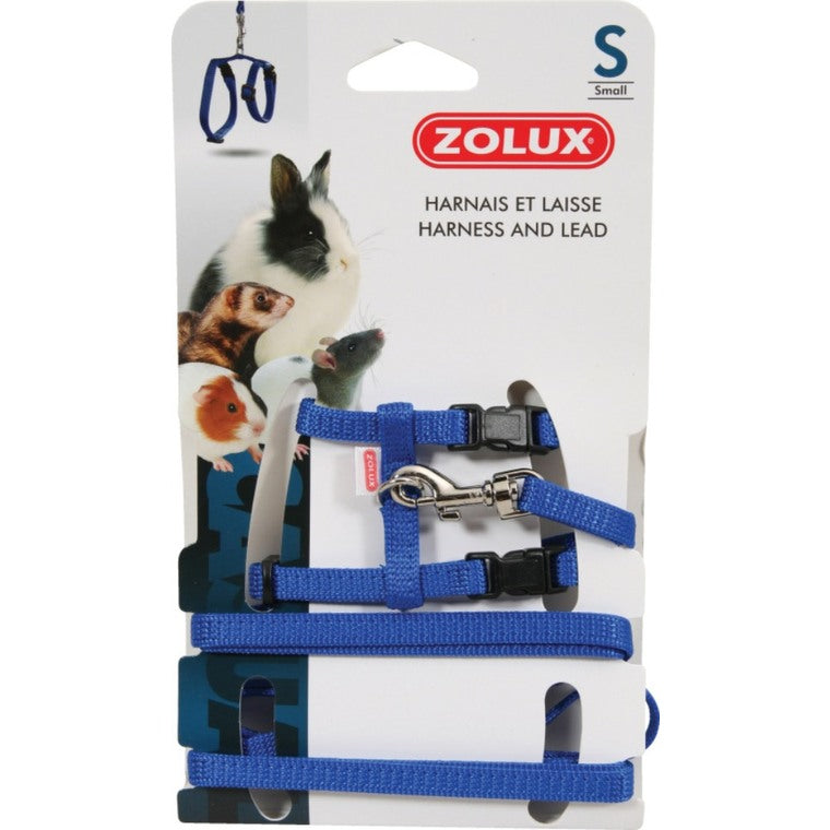 Transport Rongeur – Zolux Kit harnais et Laisse Bleu – S