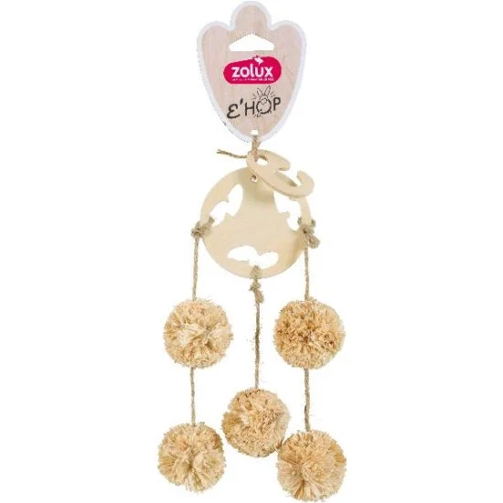 Jouet guirlande 5 pompons Ehop pour petits rongeurs