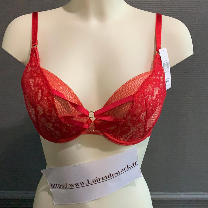 Soutien-gorge push-up Envoutante rouge coquelicot